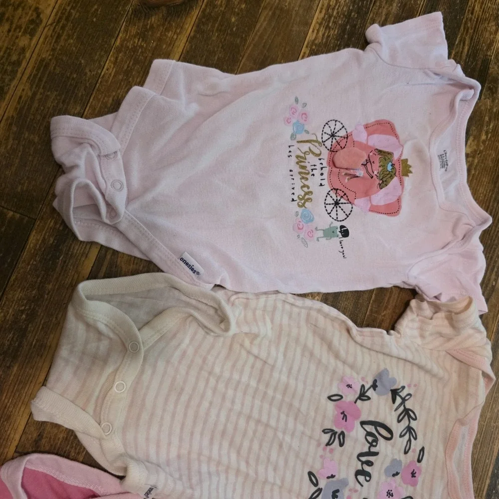 Baby Girl 3-6 Mo Bodysuit 12pc Lot Pajamas Pastels One Piece Bundle Newborn